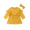 US Newborn Toddler Baby Girl Clothes BodysuitHeadband Kids Dress Romper Outfits