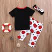 Newborn Baby Girl T-shirt Tops Long Pants Headbands 3PCS Outfit Set Clothes
