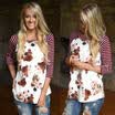 Fashion Womens Summer Floral Top Long Sleeve Shirt Blouse Casual Tops T-Shirt