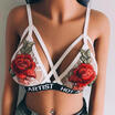Women Lace Floral Sheer Bralette Triangle Unpadded Bra Crop Top Strappy Lingerie