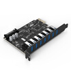 YottaMaster C3 USB30 7-port high-speed expansion card desktop computer motherboard PCI-E interface 15PIN interface power supply black