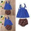 Toddler Kids Baby Girl Tops DressShorts Flower Pants Outfits Clothes 2PCS 0-24M