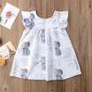 Toddler Baby Girls Summer Elephant Princess Party Dress Clothes Sundress