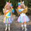 USA Unicorn Kids Baby Girl TopsTutu Skirt Party Dress Clothes Outfit Halloween