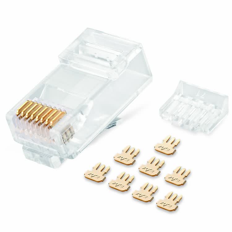 PowerSync PRC6T-50 gold-plated 6-type cable crystal head 50 box