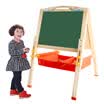 Dan Ni Qi Te Home Set Large Sketchpad Easel 2-Sided Magnetic Lift Solid Wood Children&39s Drawing Tool Multi-Function Sided Doodle Whiteboard Small Blackboard Large Lift Privilege Package CDN-4208