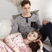 Red beans home couple pajamas men spring&autumn cotton long sleeves round neck sets of cartoon printing home clothing suit 503 horse gray 180 100A