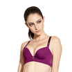 Tuo Mu gather no steel ring back on the chest side of the breasts to adjust the type of beauty back lace underwear QM7626 purple 80B