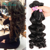 Peruvian Virgin Hair Loose Wave Grade 7A Unprocessed Virgin Hair Peruvian Loose Wave Cheap Hair Bundles 3 Pcs Lot Natural Dark