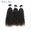 ELees hair Products 8A Brazilian Kinky Curly Virgin Hair 3 Bundles Afro Kinky Human Hair Extensions Natural Black 300Glot