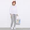 CITYPLUS literary style of the end of the laying of large yards of pure color within the simple nine sleeves T-shirt women CWTC172268 white all