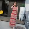 KuoyiHouse KuoyiHouse 7323 17 years new Korean version of the long section of the round neck sleeveless suit dress female tight waist cotton long skirt cents 2 red Lingge S