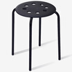 Jingdong Supermarket Huakai Star Stool Chair Casual Plastic Stool Dining Chair Bench Black