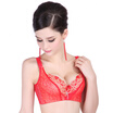 Modal rose lace cactus jacquard yarn adjustment gather bra red 80C