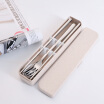 Jingdong Supermarket Sunshine flying song 304 stainless steel chopsticks spoon fork Korean tableware portable box student white-collar travel environmental protection tableware chopsticks spoon fork three-piece gift box version