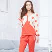 Hacai HACAI Ms leisure bat batches of cotton&ammonia pajamas large dot prints can be relaxed outside the home clothing set orange 17095 XL