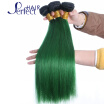 1BGreen Ombre Brazilian Hair Two Tone Brazilian Virgin Hair Straight 8A Grade Ombre Hair Extension Brazilian Hair Weave