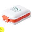 Benjamin home travel portable three-tier foldable small box sub-standard drug storage box white orange