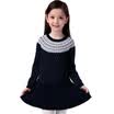 Xin Song girl holding blue wave point sweater dress autumn&winter England design warm hedge knitting dress C307A100