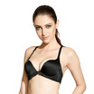 Qu Mu before the buckle no ring to adjust the bra to gather the United States back lace sexy traceless underwear QM7618 black 70B
