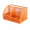 Chenguang M & G ABT98427 metal mesh multi-functional combination pen holder storage box orange