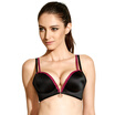 Qu Mu former zipper gather without ring bra bra noodles comfortable adjustment simple underwear QM7615 black 80B