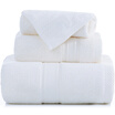 Sanli long-staple cotton thickened satin stall towel bath towel three-piece gift boxed white