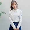 Longyue Women Korean Fashion Wild Loose Embroidered Shirt Tunic Blouse LWCC172413 White L