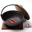 Jingdong supermarket cast taste Jill May 24cm cast iron stew pot Japanese pot induction cooker general wood cover gift heat board