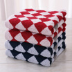 Gold towel home textile cotton diamond checkered face towel four loaded