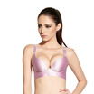 Qu Mu no steel wire drawing gather twist adjustable solid color simple wind underwear Seamless comfortable bra QM7620 pink 80C