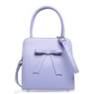 Each degree MEIDU Europe&the United States wind bowknot handbag female sweet Fan leather with ultra-fiber shoulder bag ladies bag MWB150651 smoked purple