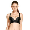 Qu Mu no trace to gather no ring bra comfortable adjustment of pure color full of stars elegant underwear QM7621 black 90C