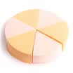 Excellent home UPLUS wet&dry dual six round puff color random semi-fan-shaped cotton makeup on the foundation BB cream powder