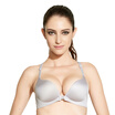 Qu Mu before the buckle no ring to adjust the bra to gather the United States back lace sexy traceless underwear QM7618 gray 85C