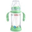 Bobo gold color series glass bottle wide caliber straw with handle 240ml green ILP550-G