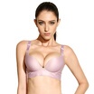 Qu Mu no trace to gather no ring bra comfortable adjustment of pure color full of stars elegant underwear QM7621 pink 90C
