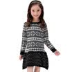Xin Song girl black fashion snowflakes long-sleeved sweater dress autumn&winter England design warm hedge knit dress C305A100