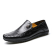 Yee Chi EGCHI Casual Shoes Men Driving Sleeve Lazy Peas Leather Shoes Male 2644 Black 39