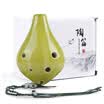 Acacia LOVEBIRD 6 hole pot flute ice crack midrange C tune six hole ac painting magnetic flute beginner with textbook lanyard XS1028 green