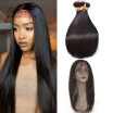 Black Friday Sale 360 Lace Frontal With Bundle Straight Malaysian Virgin Hair With Closure Cheap Human Hair Bundles With Closure