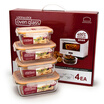 Lock & lock Microwave Cooker Glass Set Fresh Box Set Four-piece Set 420ml 740ml 2 1130ml LLG447S006