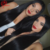 Hesperis Beautiful Long Brazilian Silk Straight Virgin Hair Full Lace Human Hair Wigs For Black Women