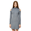 UR youth women elegant strapless high collar was thin dress YU32R7FN2000 gray line S