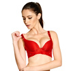 Qu Mu no trace to gather no ring bra comfortable adjustment of pure color full of stars elegant underwear QM7621 red 75A