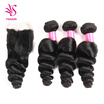 Peruvian Virgin Hair with Closure Unprocessed Peruvian Loose Wave Human Hair Weave 3Bundles with Lace Closure 4x4 Lace Top Closure
