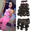 13x4 ear to ear Full Lace frontal closure with Bundles cheap Peruvian Body virgin human hair 4 Bundles hair with closure