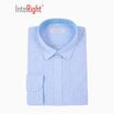 INTERIGHT cotton&linen micro-elastic comfortable wash leisure men&39s long-sleeved shirt light blue small grid S code