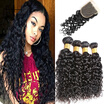 HHHair Cambodian Human Hair 4 Bundles with Closure Cambodian Water Wave With Closure Cambodian Virgin Hair With Closure