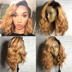 T1b27 Blonde Ombre Lace Wig Brazilian Human Hair Lace Front Wigs Glueless Wavy Full Lace Human Hair Wig with Baby Hair